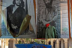 36 Cuba - Trinidad - Museo Nacional de la Lucha Contra Bandidos - Che Guevara hammock, Camilo Cienfuegos shirt, bandidos boat.jpg